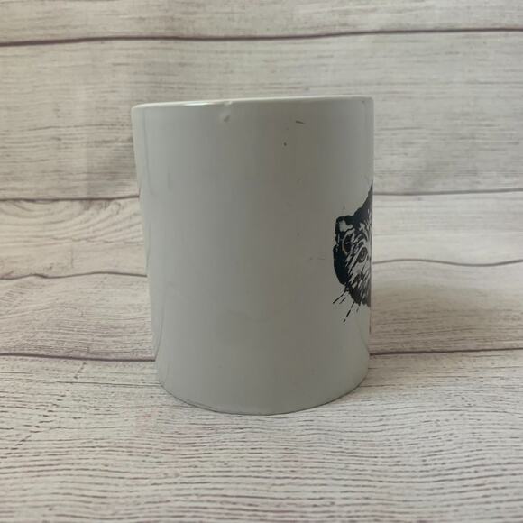 Vintage Cat Mug with Tail on Handle Black and Gray Tabby Coffee Tea Mug - Picture 8 of 12